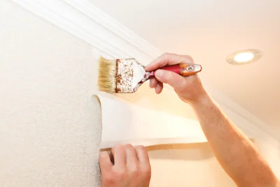 Pose de papier peint à Limons — revêtements muraux et toiles de verre